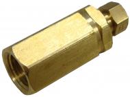 OIL GAUGE FITTING  MADE IN USA  BRASS  1/8" PIPE TO 1/8" TUBE  International Applications: MODELS USING 1/8" OIL LINE
