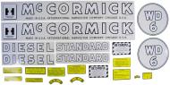 MYLAR DECAL SET 
 SPECIAL ORDER ONLY. ALLOW ONE ADDITIONAL WEEK FOR DELIVERY
CAUTION: INSPECT ALL DECAL PIECES BEFORE APPLYING TO TRACTOR. NO REFUNDS ON MYLAR DECALS IF APPLIED TO SURFACE AND / OR IF DAMAGED. NO REFUNDS ON VINYL CUT DECALS. STORE IN A COOL, DRY PLACE. D 
 International Applications: IH (1945 - 52) WD6