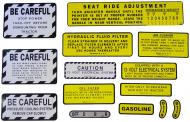 MYLAR MISC DECAL SET -- 13 PIECES 
 SPECIAL ORDER ONLY. ALLOW ONE ADDITIONAL WEEK FOR DELIVERY
CAUTION: INSPECT ALL DECAL PIECES BEFORE APPLYING TO TRACTOR. NO REFUNDS ON MYLAR DECALS IF APPLIED TO SURFACE AND / OR IF DAMAGED. NO REFUNDS ON VINYL CUT DECALS. STORE IN A COOL, DRY PLACE. D 
 International Applications: IH/FARMALL 560, 660 GAS