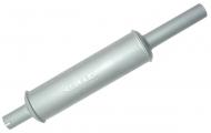 MUFFLER (VERTICAL ROUND BODY)  INLET LENGTH 2 3/4"  INLET I.D. 1 3/8  SHELL LENGTH 12 1/2"  SHELL DIAMETER 3 1/4"  OUTLET LENGTH 6 3/4" OVERALL  OUTLET O.D. 1 1/2"  OVERALL LENGTH 22"  International Applications: FARMALL CUB (STANDARD NOT LOBOY)  Replacement Part #: IH: 351436R92