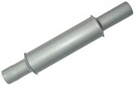 MUFFLER (VERTICAL ROUND BODY) 
 INLET LENGTH 4 3/4" 
 INLET I.D. 2 3/4 
 SHELL LENGTH 15" 
 SHELL DIAMETER 4 1/4" 
 OUTLET LENGTH 6 1/2" 
 OUTLET O.D. 2 3/4" 
 OVERALL LENGTH 26" 
 International Applications: F30, W30 (GAS), TD18 (DSL), I30 
 Replacement Part #: IH: 264126R92