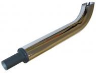 CHROME EXHAUST STACK 
 (W/BEND) 
 CHROME DOUBLE WALL LINED 
 USA MADE 
 1 5/16" I.D. OF THE PIPE 
 2 1/2" O.D. OF THE BODY 
 18" TALL + 3" BASE 
 *NOTE: FOR AC APPLICATIONS AN EXPANSION GROOVE MUST BE CUT IN BASE 
 International Applications: CUB