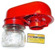 DONALDSON PRE-CLEANER 
 ASSEMBLY W/ GLASS DUST JAR 
 ALL WITH A 2" I.D. BASE 
 International Applications: H, SUPER H, HV, I4, O4, OS4, W4, SUPER W4, 300, 350 (GAS / DSL) 
 Replacement Part #: IH: 59095D