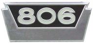 Number Emblem 
 ALUMINUM 
 BLACK BACKGROUND W/ CR�ME NUMBERS 
 International Applications: Farmall 806 Gas