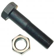 FINE THREAD BOLT W/NUT  5/8" X 18NF X 2-3/4" HEX HEAD  BLACK NOT ZINC PLATED  International Applications: FOLLOWING WITH ADJUSTABLE THREAD FRONT WHEELS: LATE H, SUPER H, LATE M, LATE MD, SUPER M, SUPER MD, MTA, 300, 350, 400, 450  Replacement Part #: (NUT) 352777R1, (BOLT) 181783